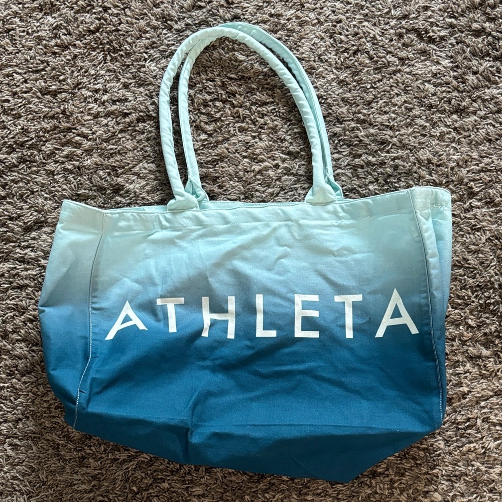 Athleta Teal and Blue Gradient Tote